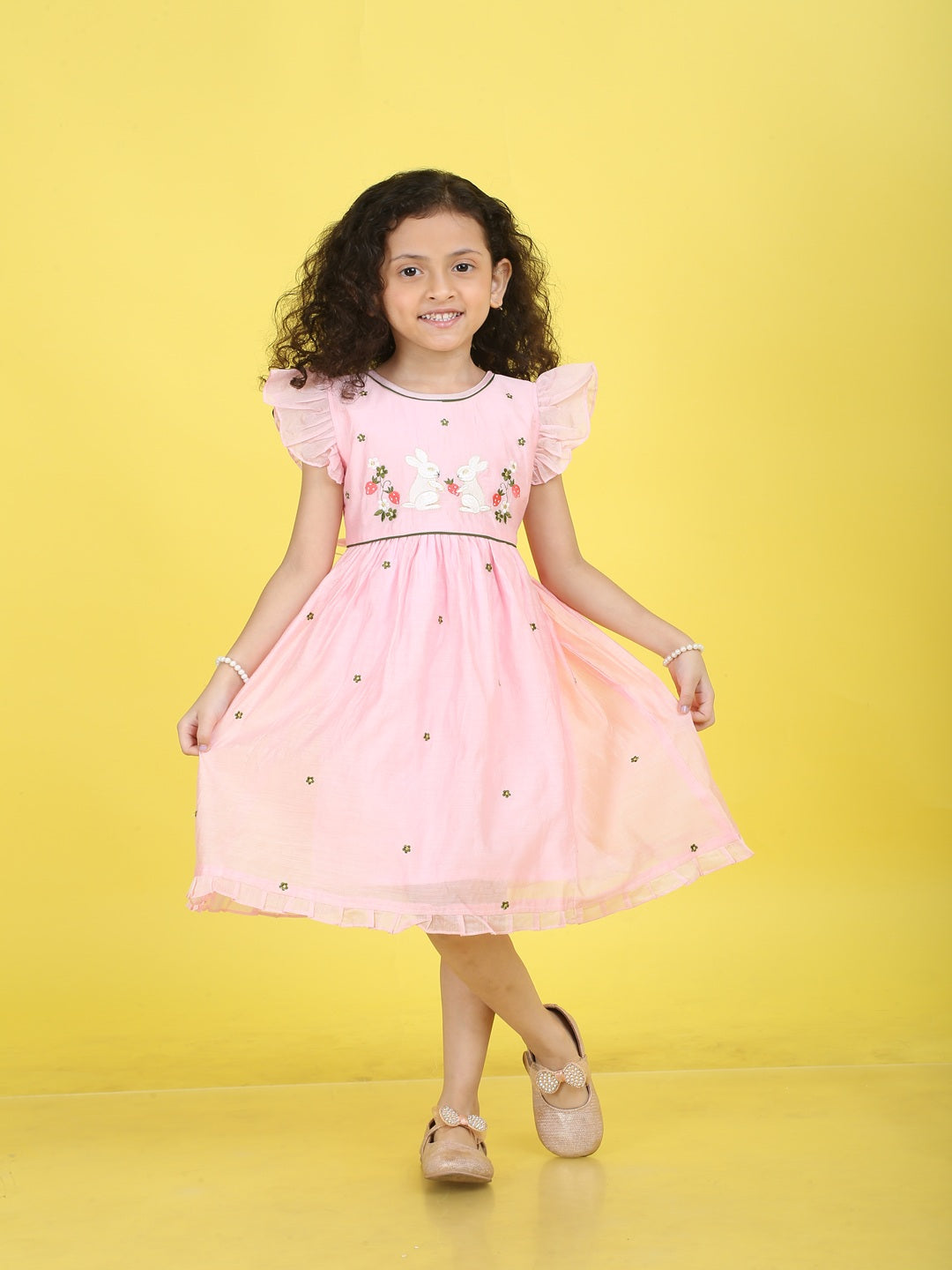 Girls Embroidered Cotton Ethnic Dress