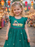 Girls Embroidered Cotton Ethnic Dress Hand Embroidery