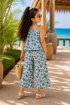 Girls Floral Print Cotton Printed Co-Ords Set