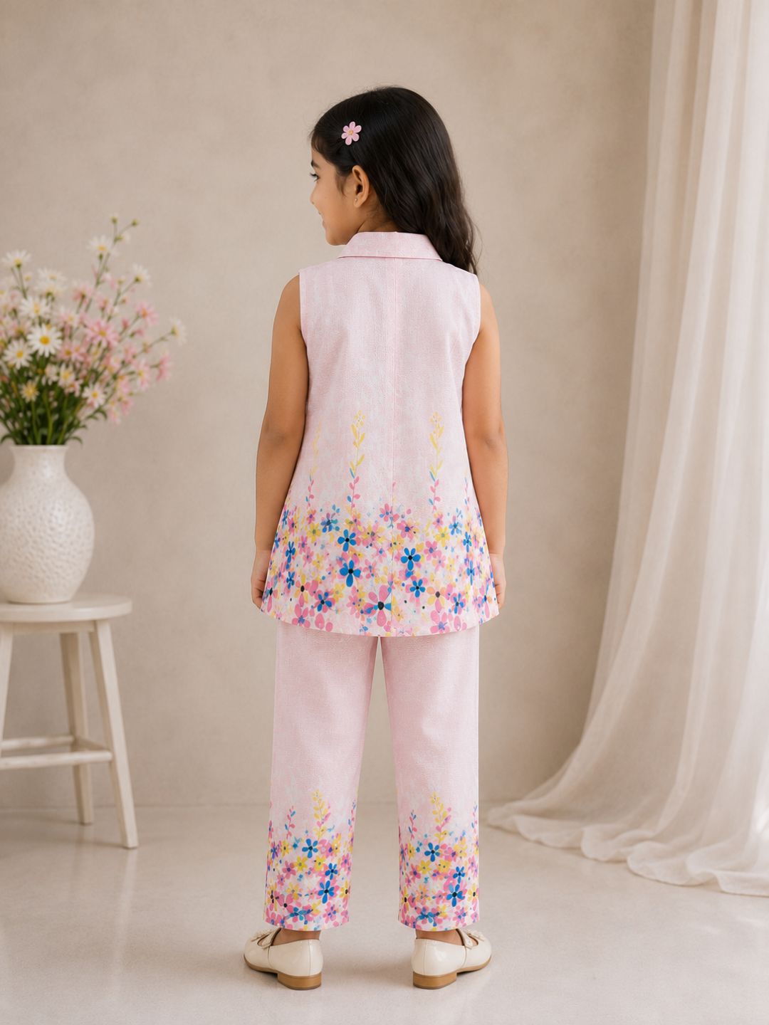 Floral Cotton Printed Shirt with Palazzos