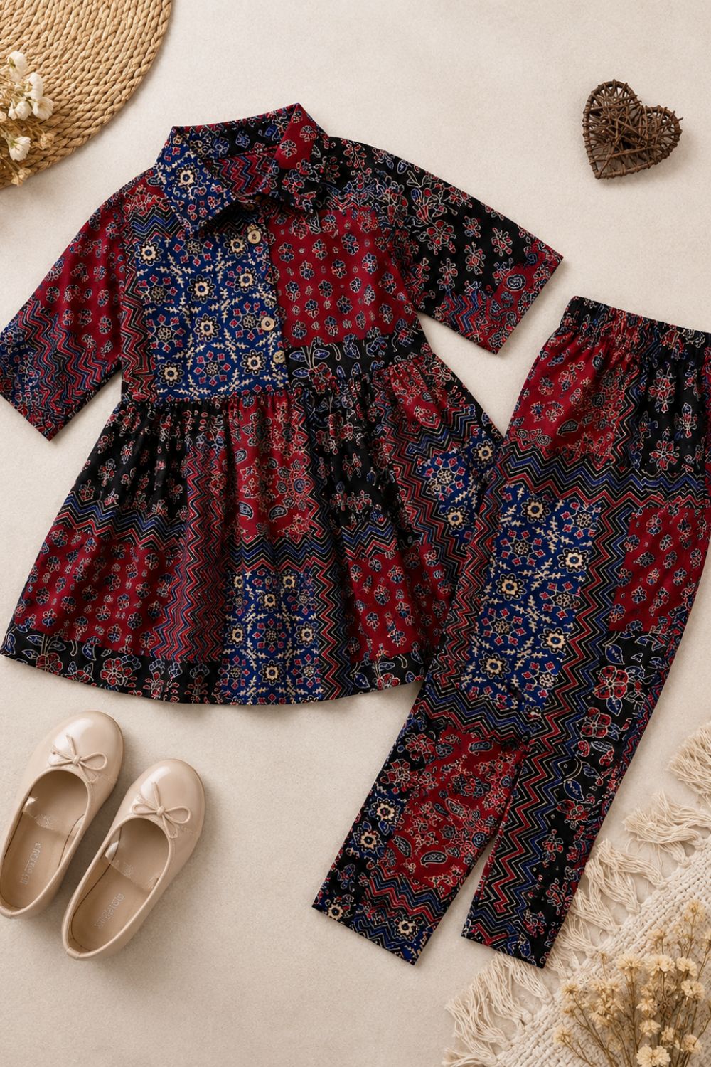 Cotton Printed Tunic with Trousers