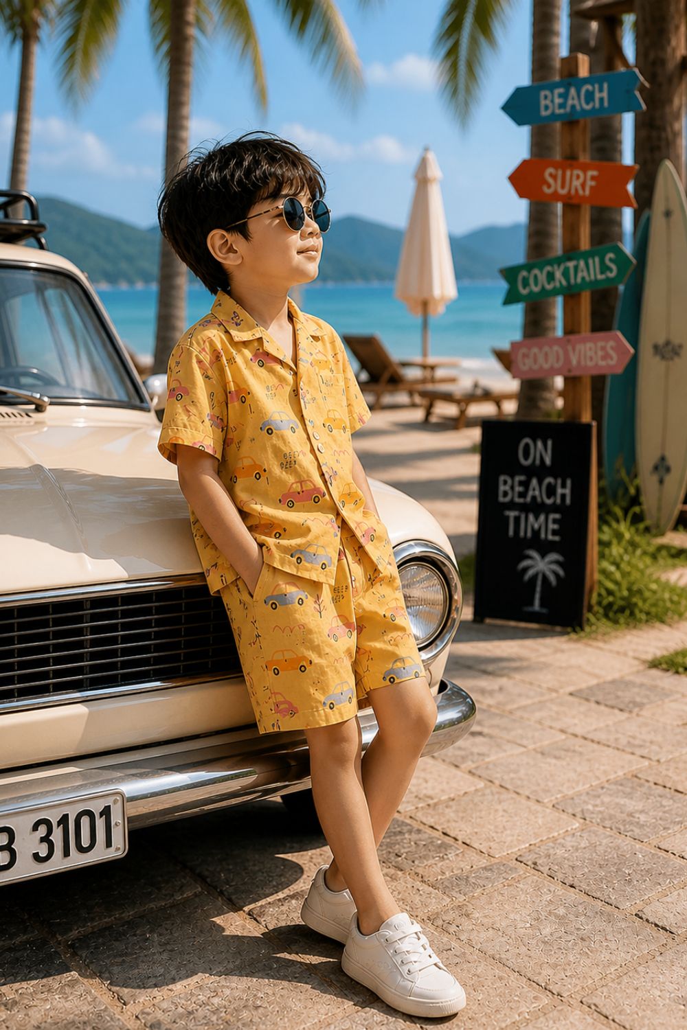 Yellow Boys printed Co-ords