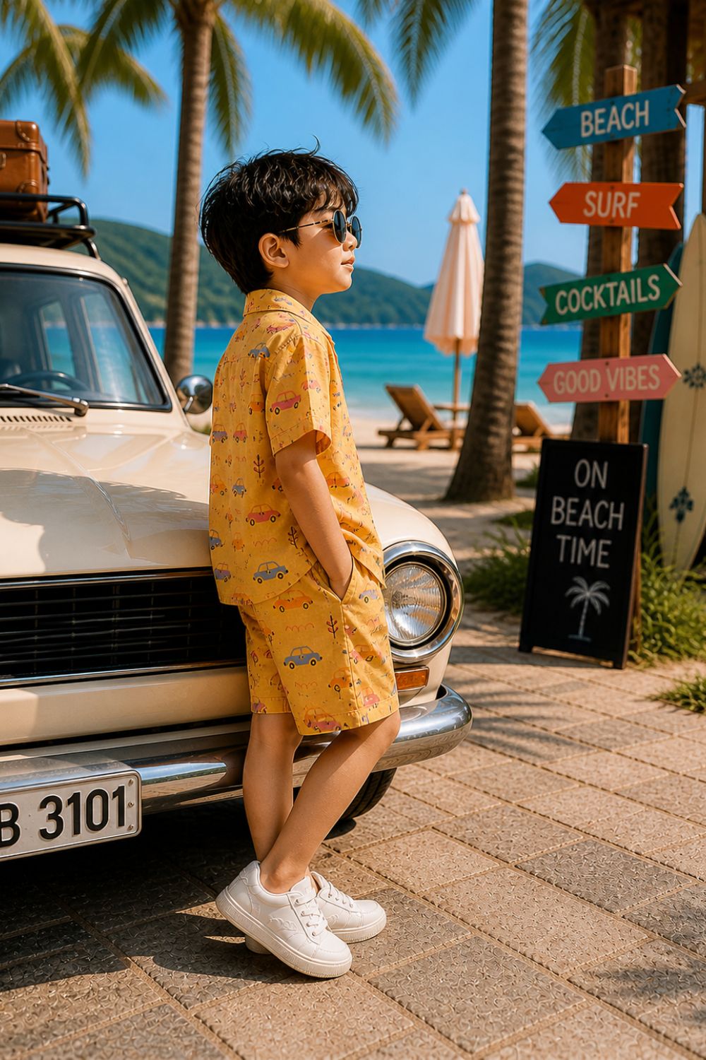 Yellow Boys printed Co-ords