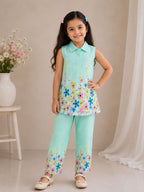 Floral Cotton Printed Shirt with Palazzos