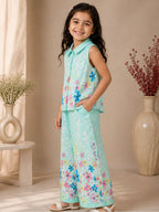 Floral Cotton Printed Shirt with Palazzos