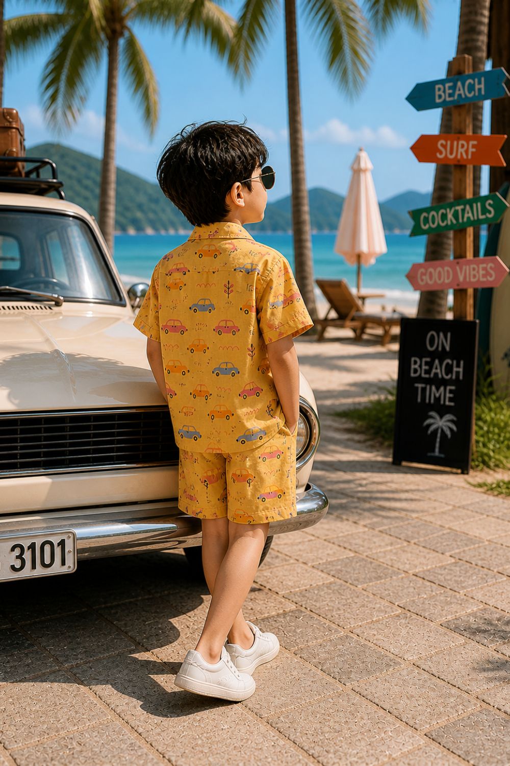 Yellow Boys printed Co-ords