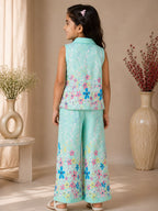 Floral Cotton Printed Shirt with Palazzos