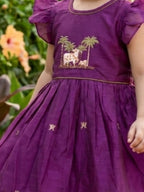 Girls Embroidered Cotton Ethnic Dress Hand Embroidery