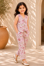 Floral Cotton Printed Top with Trousers