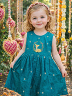 Girls Embroidered Cotton Ethnic Dress Hand Embroidery