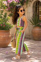 Bohemian Cotton Printed Top with Palazzos