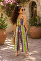 Bohemian Cotton Printed Top with Palazzos