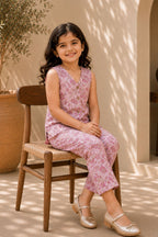 Floral Cotton Printed Top with Trousers