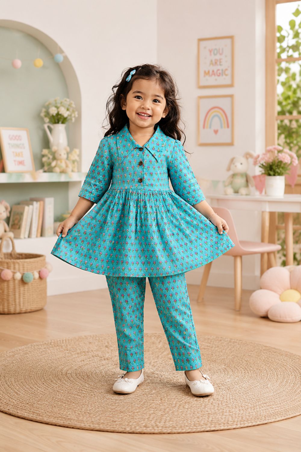 Cotton Printed Tunic with Trousers