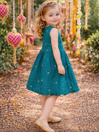 Girls Embroidered Cotton Ethnic Dress Hand Embroidery