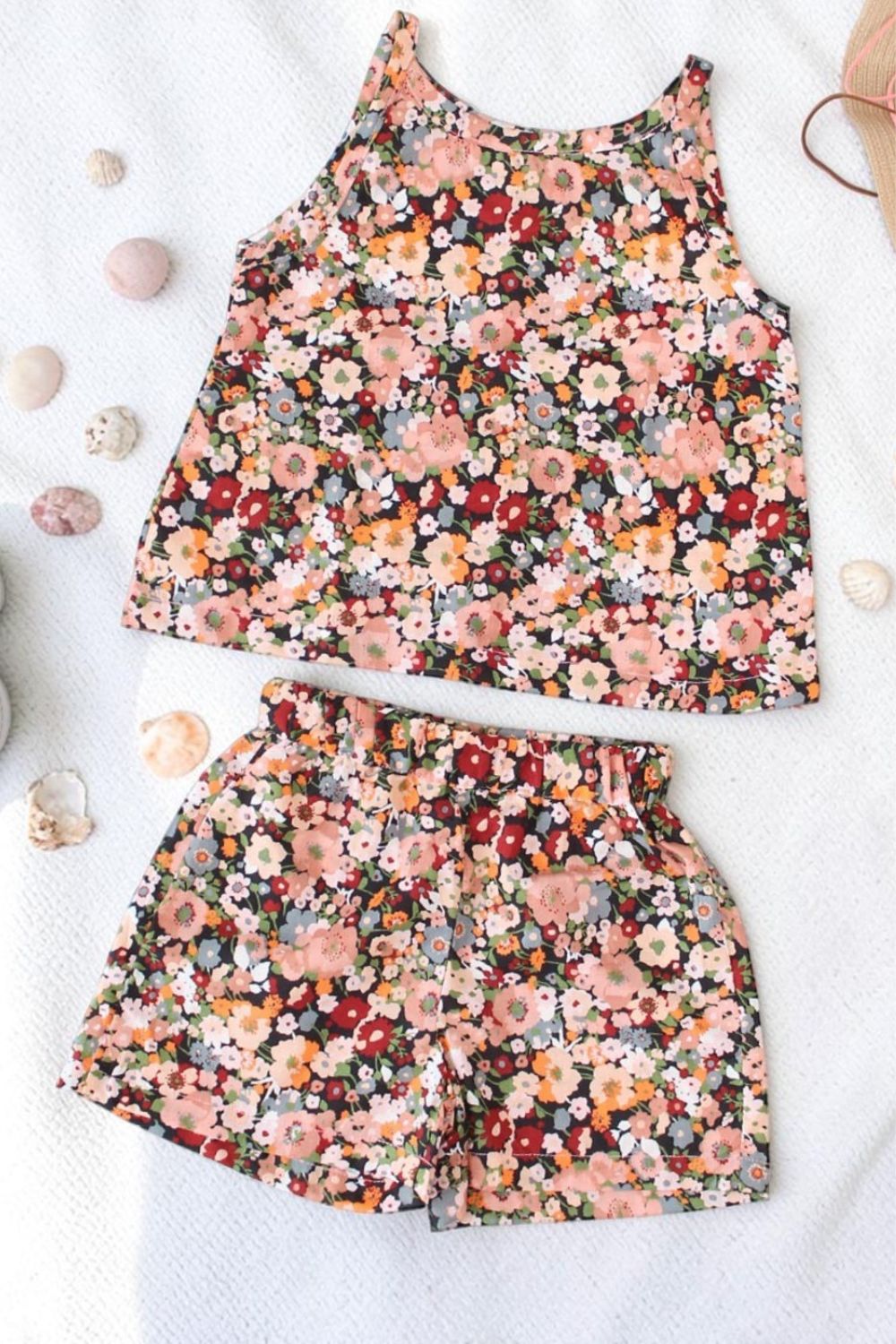Tropical Cotton Printed Top with Shorts