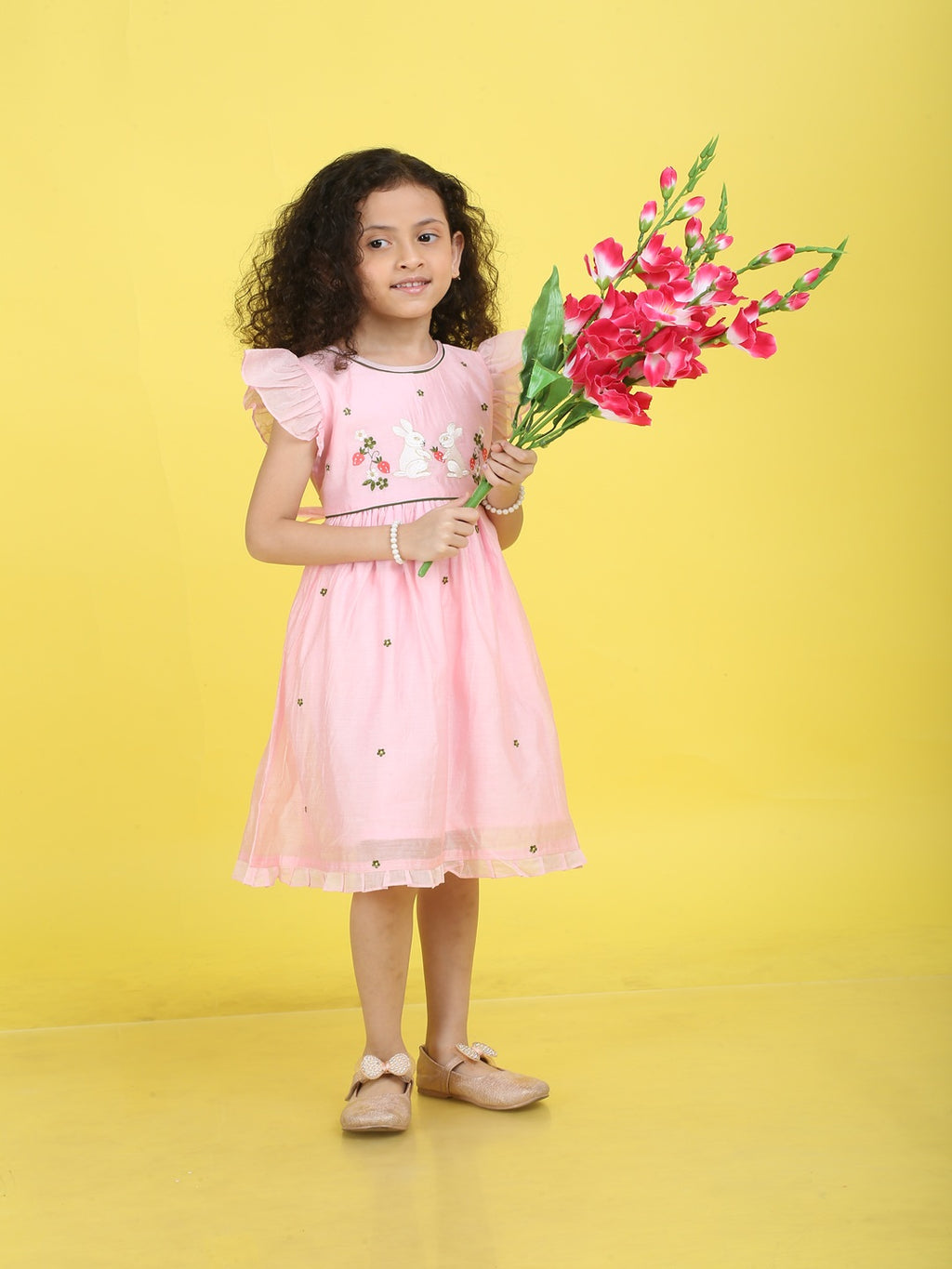 Girls Embroidered Cotton Ethnic Dress