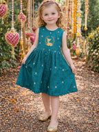 Girls Embroidered Cotton Ethnic Dress Hand Embroidery
