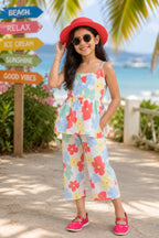 Girls Floral Cotton Printed Co-Ords Set