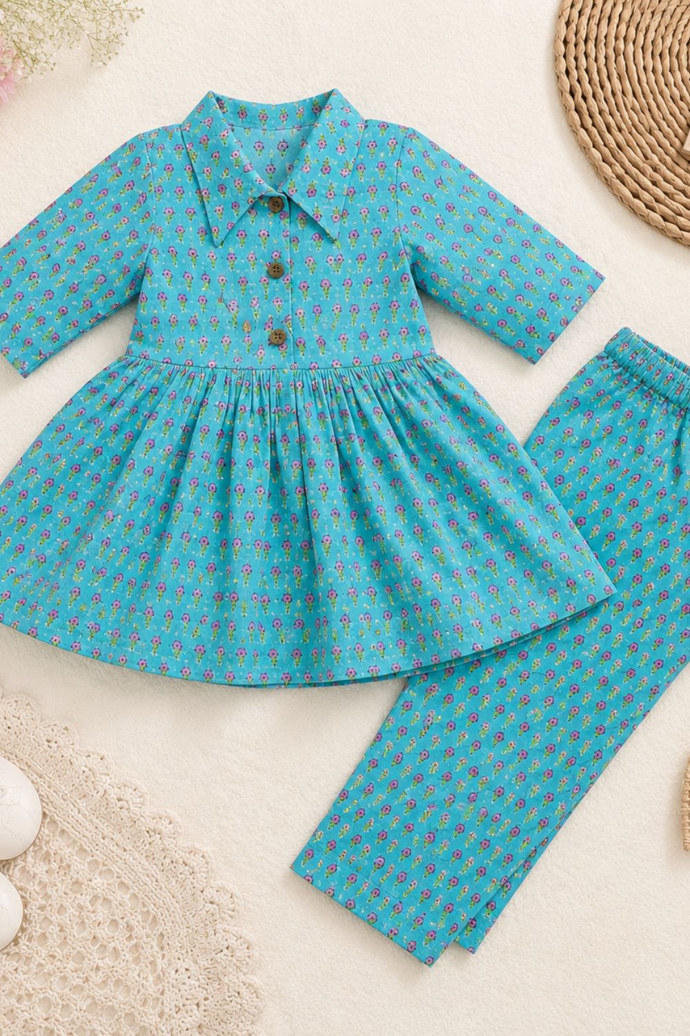 Cotton Printed Tunic with Trousers