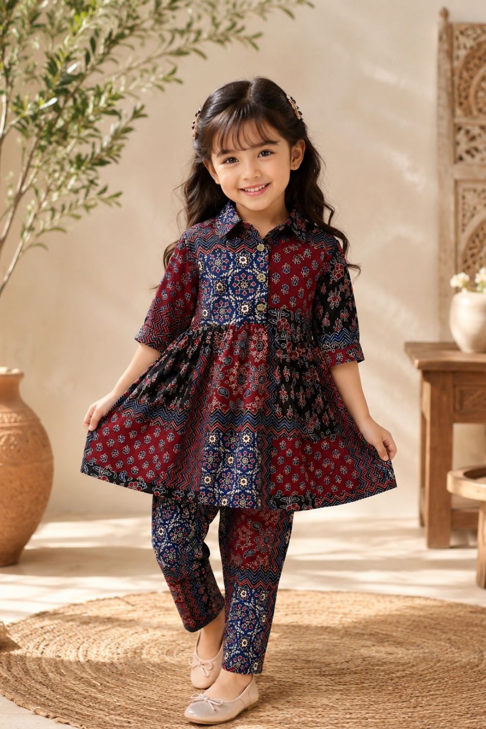 Cotton Printed Tunic with Trousers