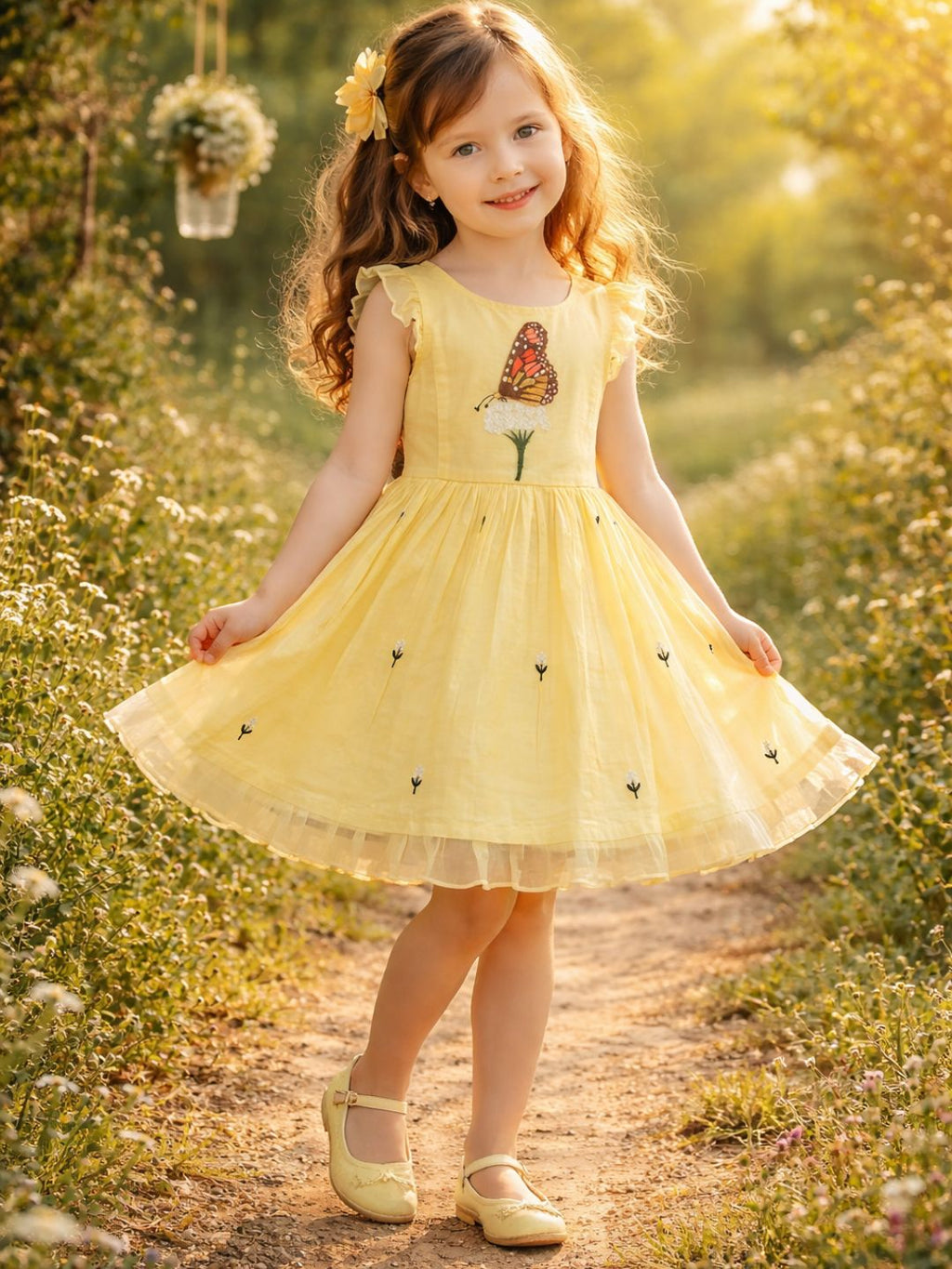 Girls Embroidered Cotton Ethnic Dress Hand Embroidery