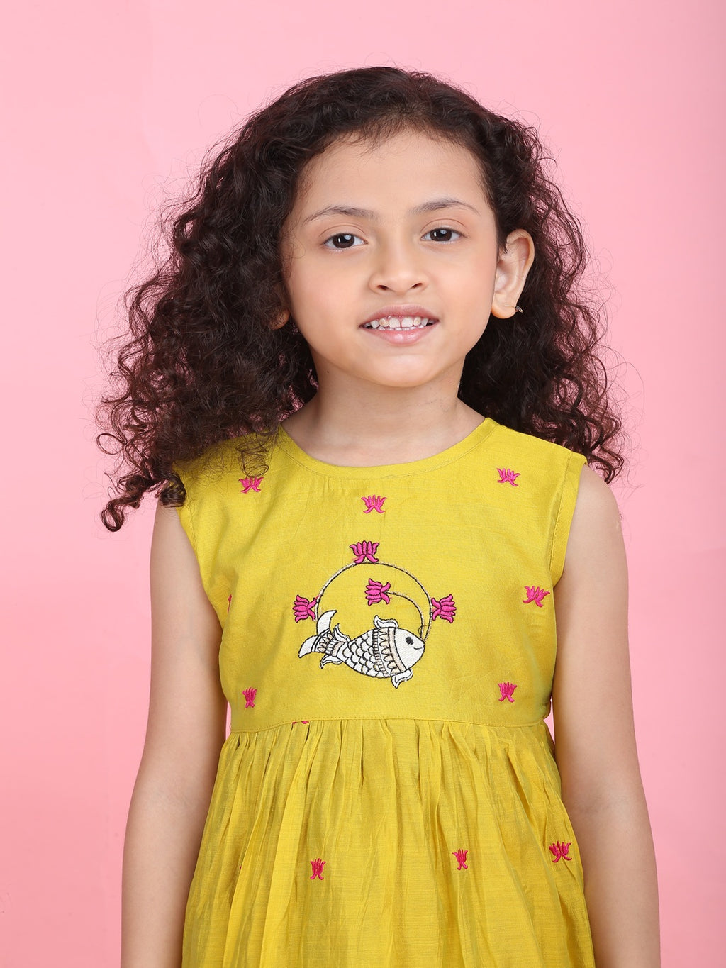 Girls Embroidered Cotton Ethnic Dress