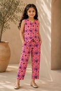 Cotton Ikat Printed Cotton Top with Trousers