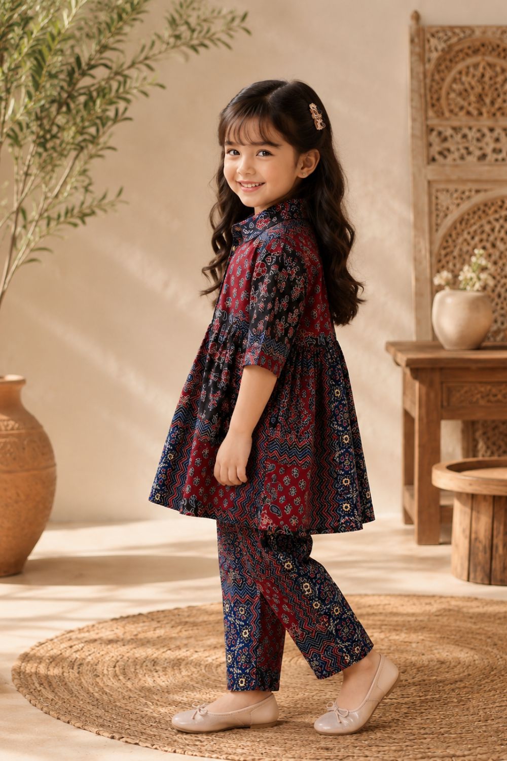 Cotton Printed Tunic with Trousers