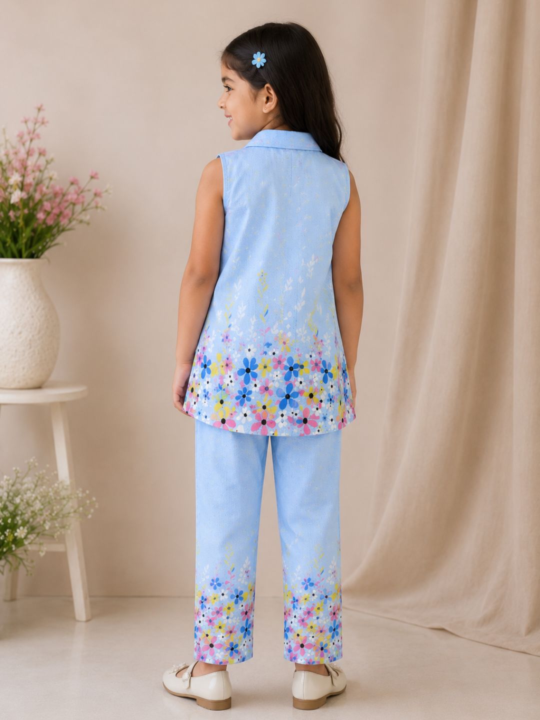 Floral Cotton Printed Shirt with Palazzos