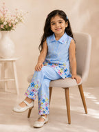 Floral Cotton Printed Shirt with Palazzos