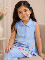 Floral Cotton Printed Shirt with Palazzos