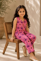 Cotton Ikat Printed Cotton Top with Trousers