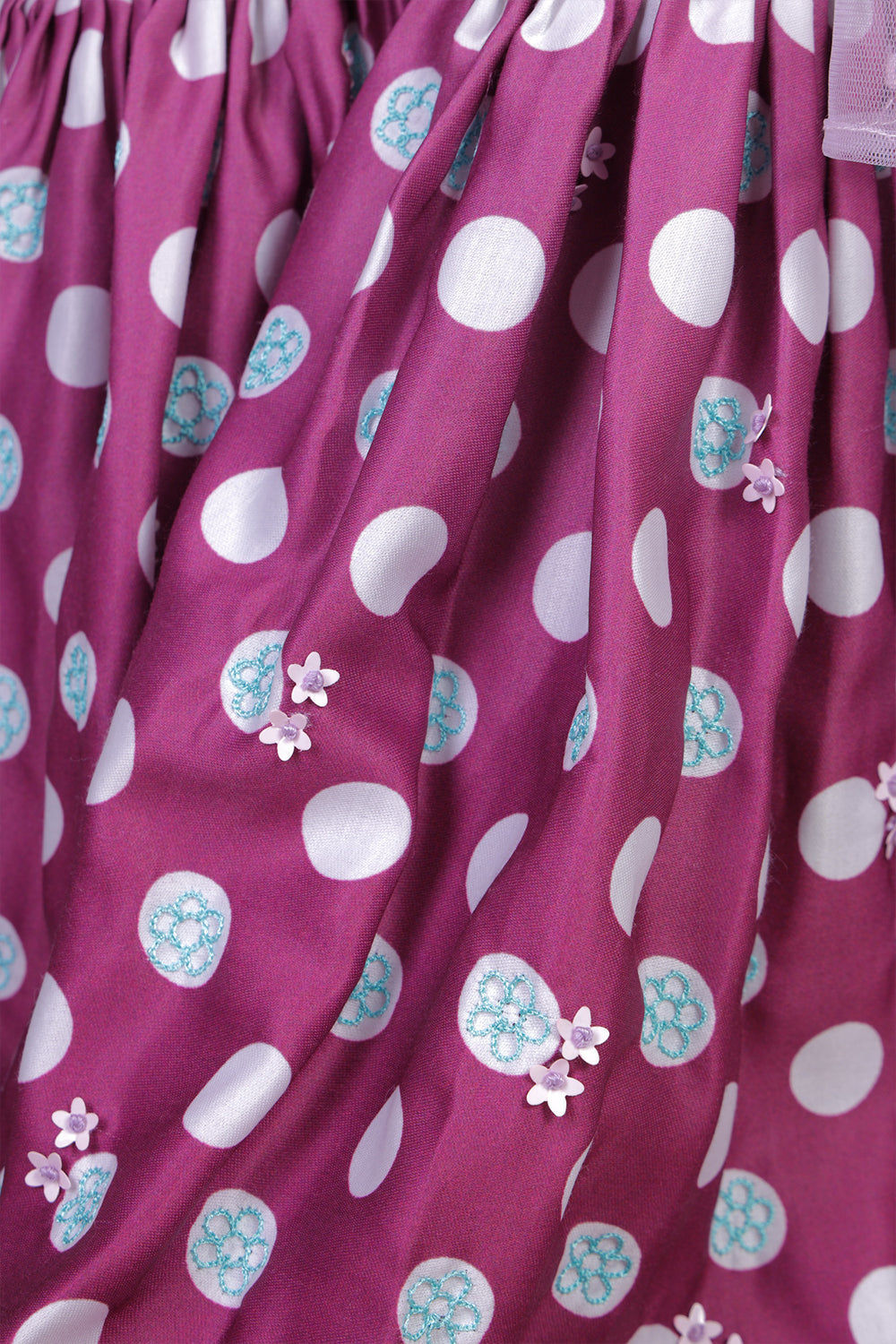 Polka Sharara Cord Set with Embroidery