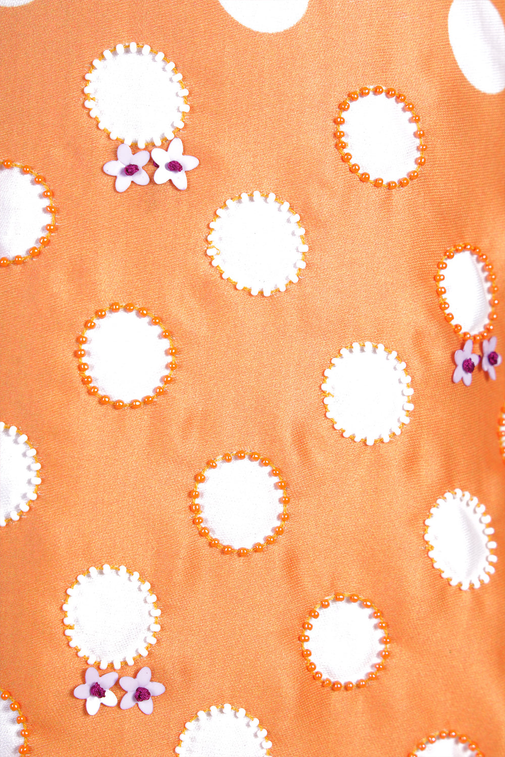 Orange Day Dress with Embroidery