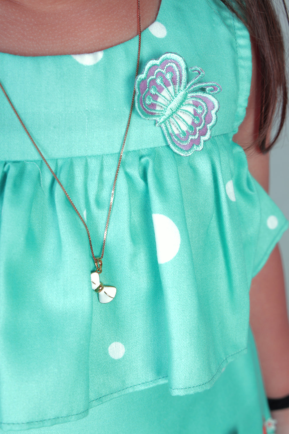 Sea Green Day Dress with Hand Embroidery