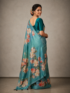 Ethnic Motifs Embroidered Tussar Saree