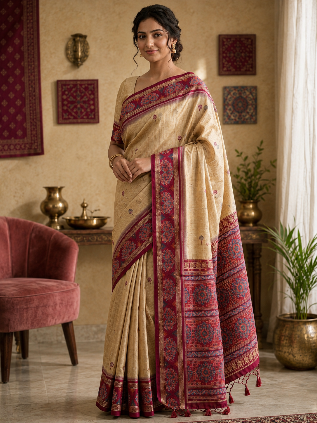 Bandhani Printed Zari Georgette Bandhani Saree