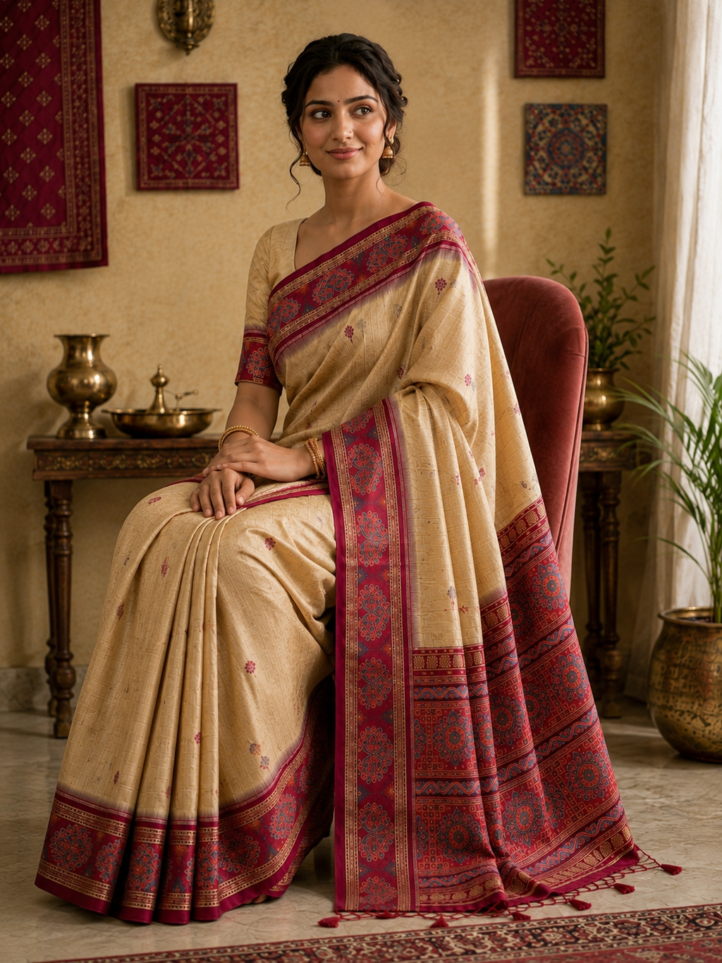 Bandhani Printed Zari Georgette Bandhani Saree