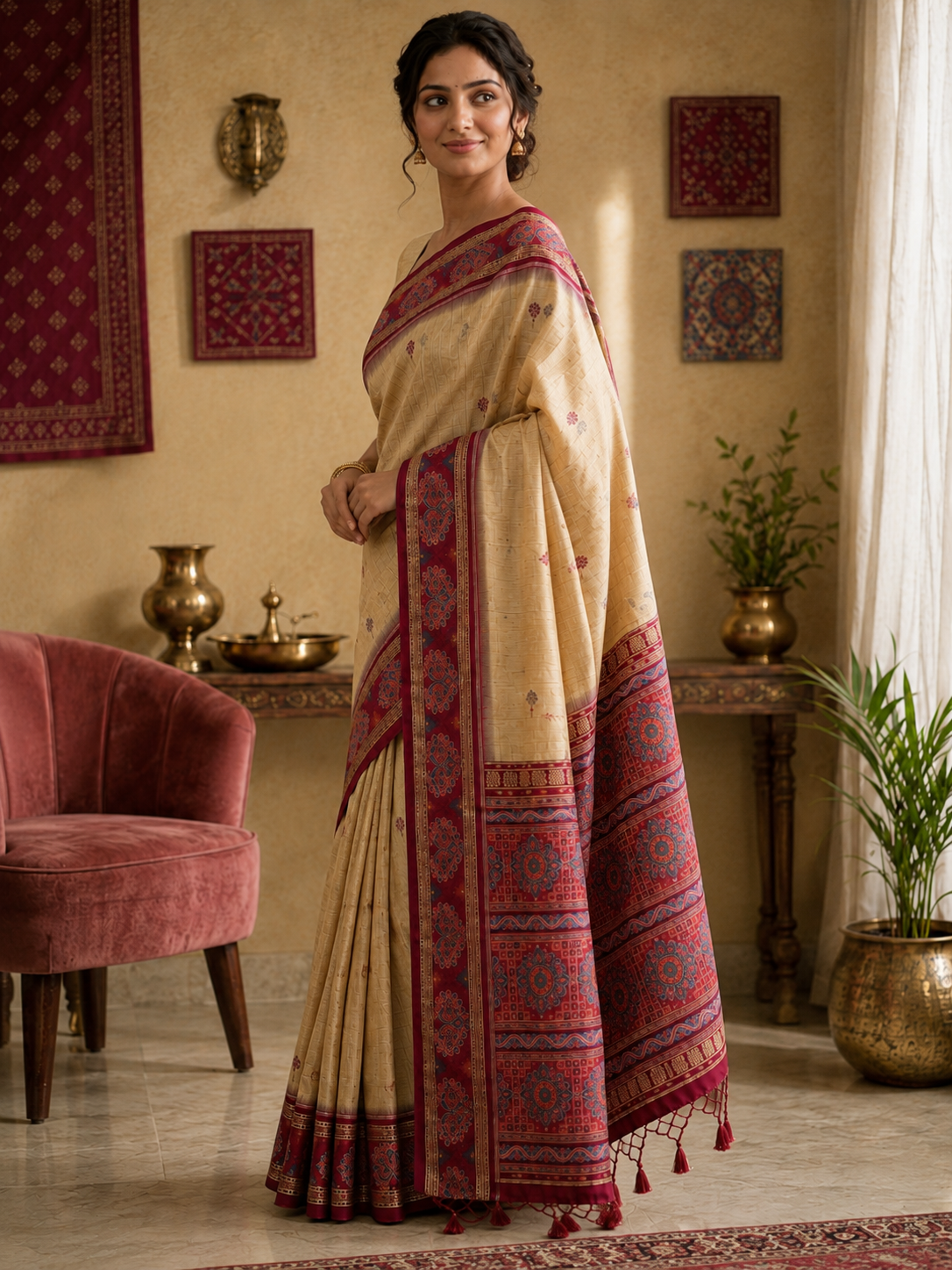 Bandhani Printed Zari Georgette Bandhani Saree