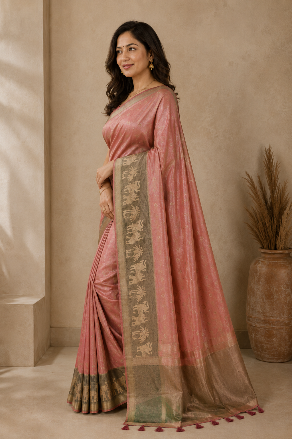 Bandhani Printed Zari Georgette Bandhani Saree