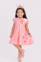 Peach Polka Bow Dress
