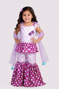 Polka Sharara Cord Set with Embroidery