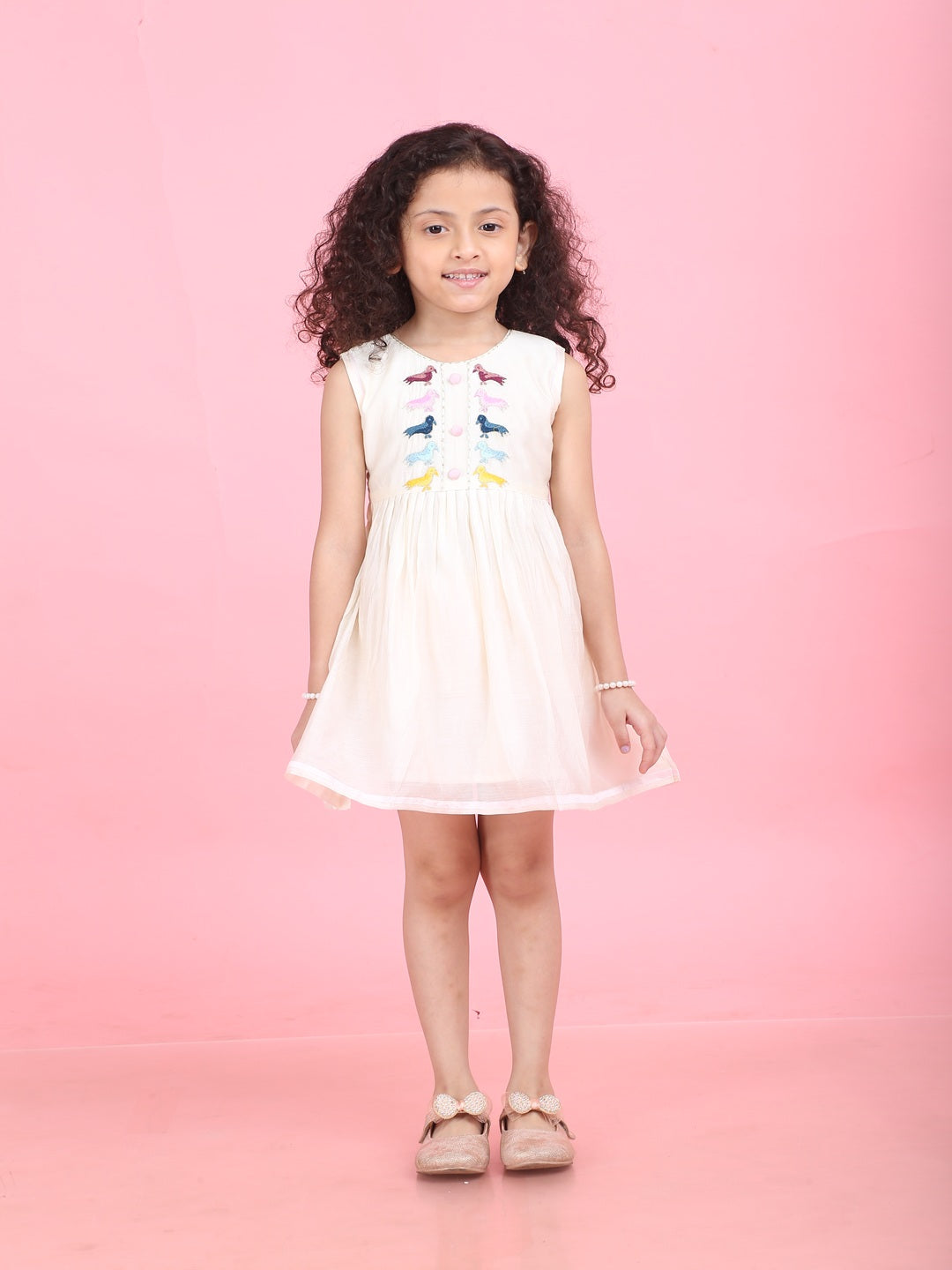 Girls Embroidered Cotton Ethnic Dress