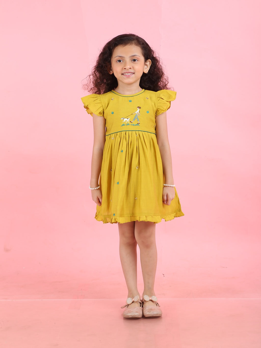 Girls Embroidered Cotton Ethnic Dress
