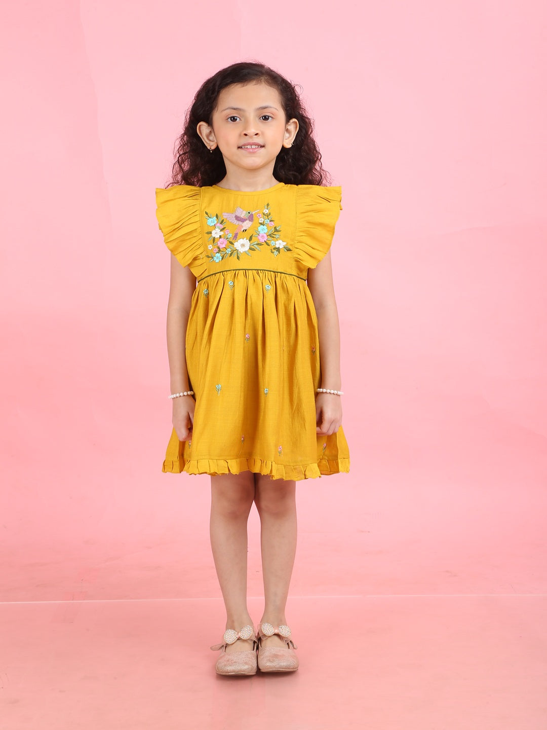 Girls Embroidered Cotton Ethnic Dress Hand Embroidery