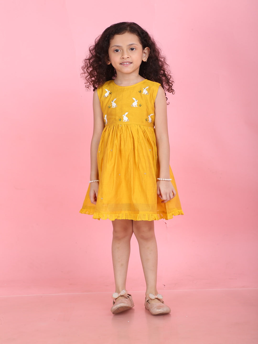 Girls Embroidered Cotton Ethnic Dress