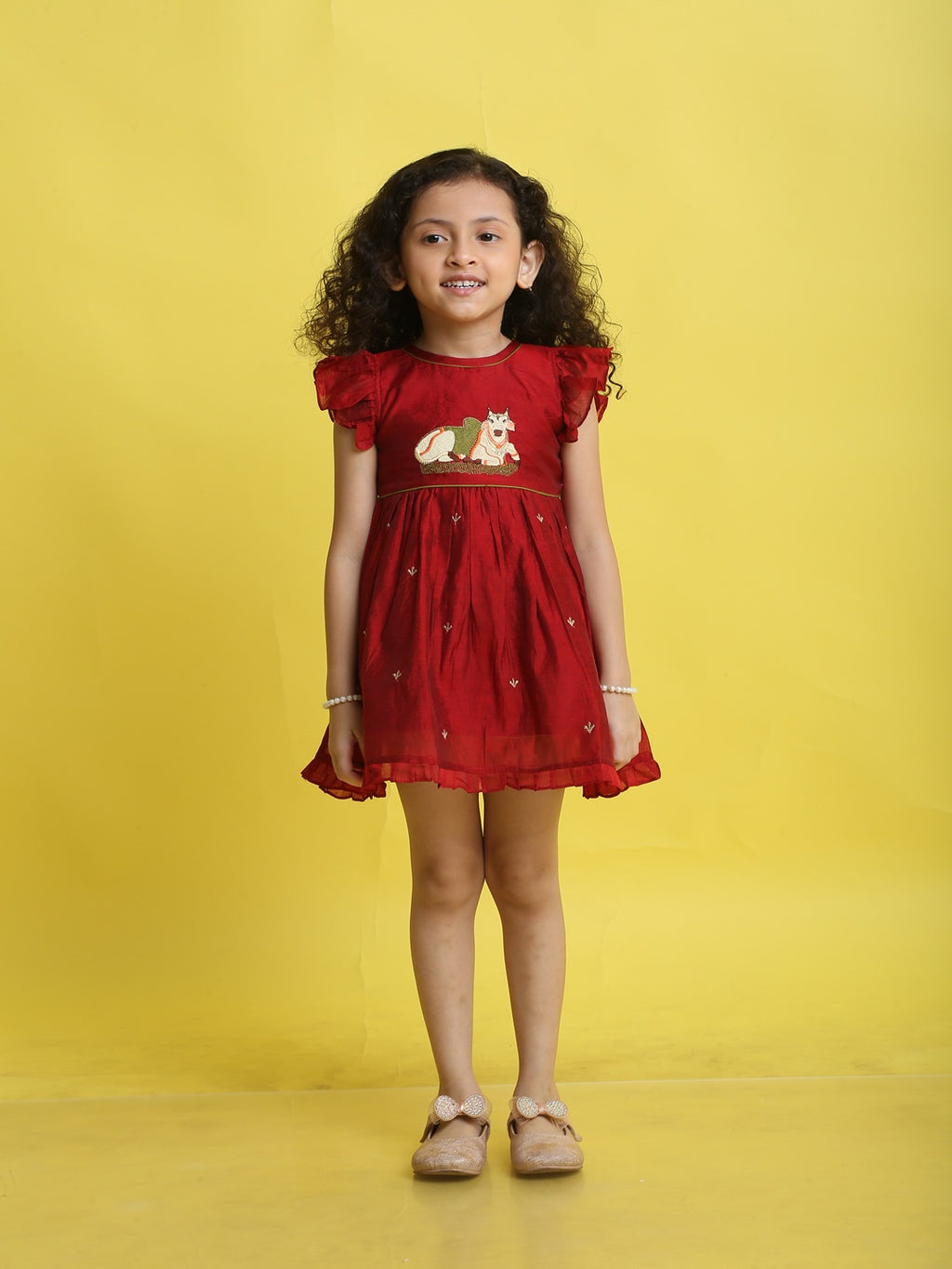 Girls Embroidered Cotton Ethnic Dress