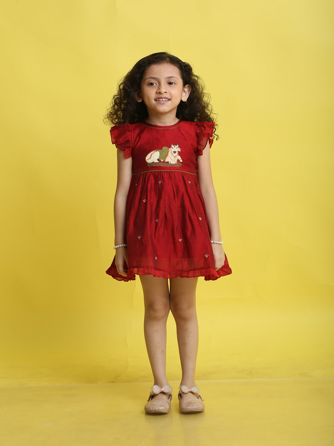 Girls Embroidered Cotton Ethnic Dress