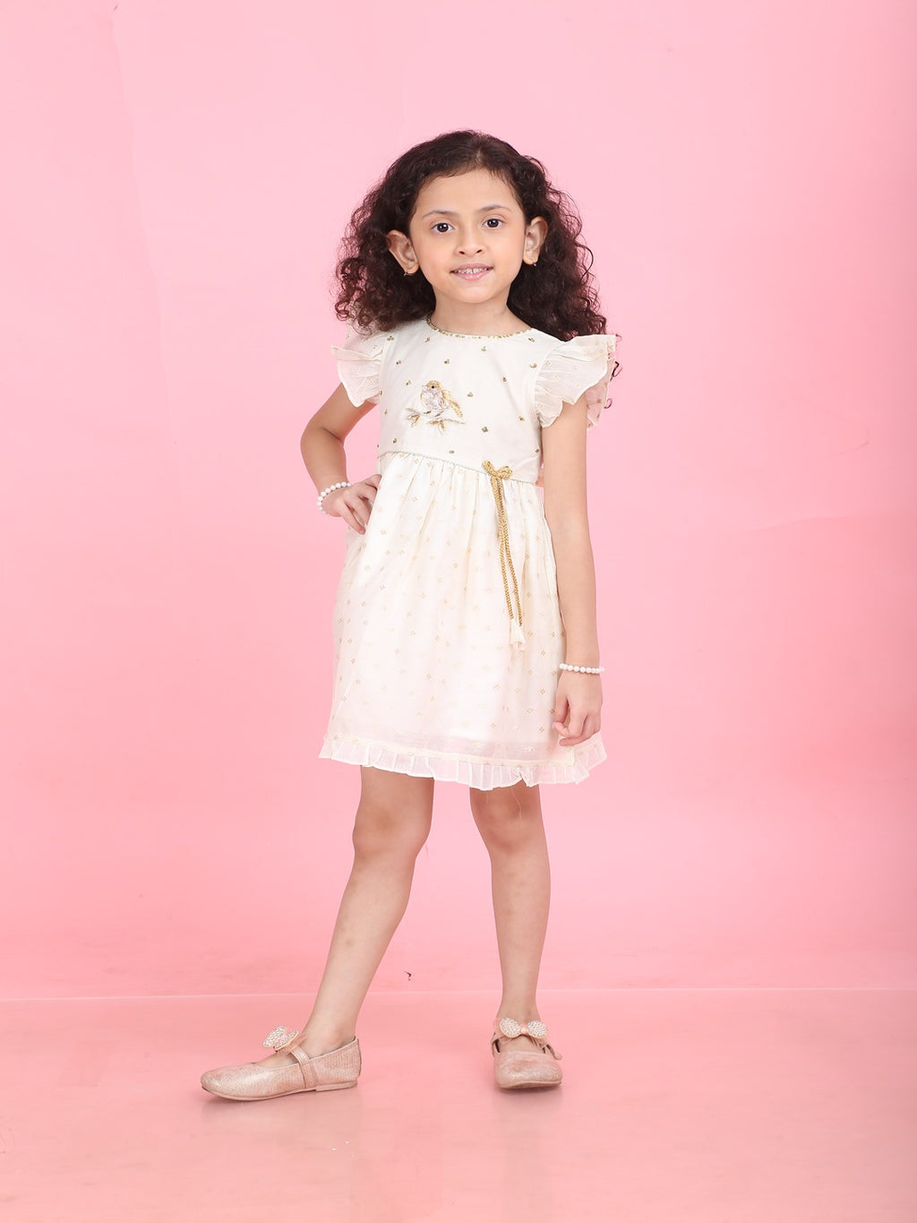 Girls Embroidered Cotton Ethnic Dress
